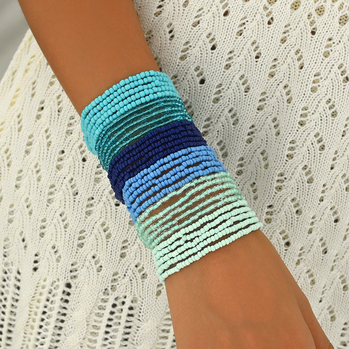 Geometric Minimalist Women's Multi-Layer Bracelet with Colorful Miyu Beads Handmade for Everyday Elegance