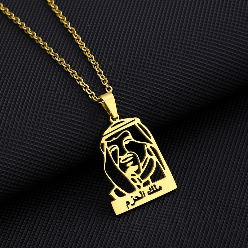 Collar con Colgante Geométrico Étnico de Acero de Titanio con Acabado Chapado para Mujer Diseño de Cadena en O