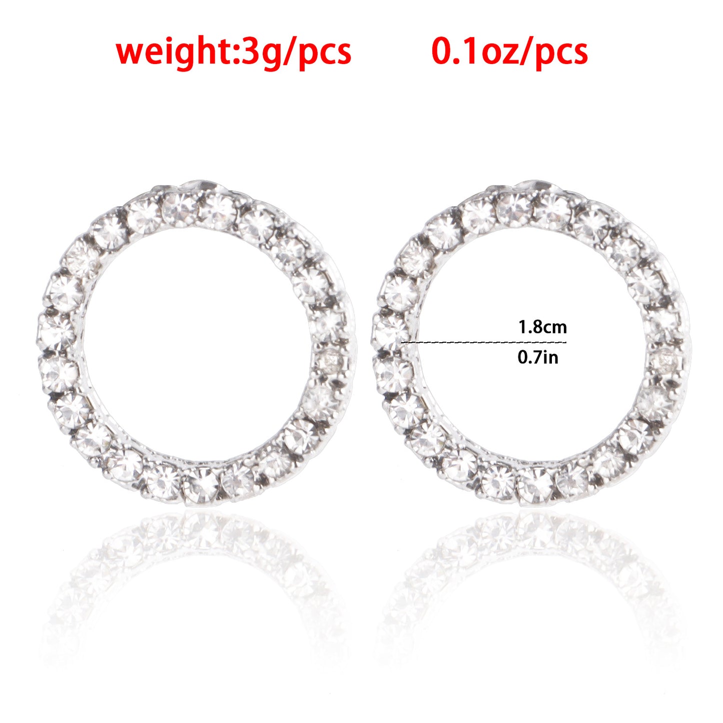 Minimalist Geometric Circle Stud Earrings in Alloy with Rhinestone Inlay and Plated Finish for Women