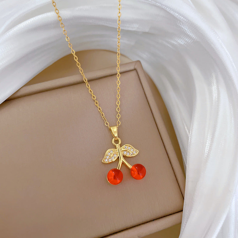 Collana con ciondolo in zircone geometrico, fresca e lussuosa, in acciaio inossidabile, unisex