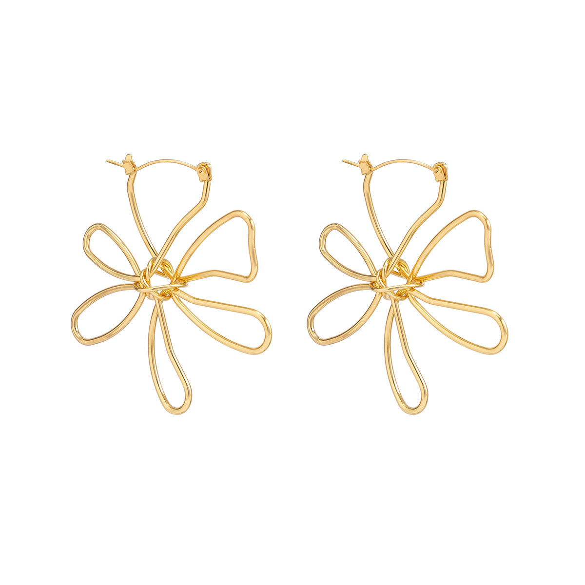 Vintage-Inspired Geometric Pearl-Style Rhinestone-Embellished Floral Sunburst Earrings for Women