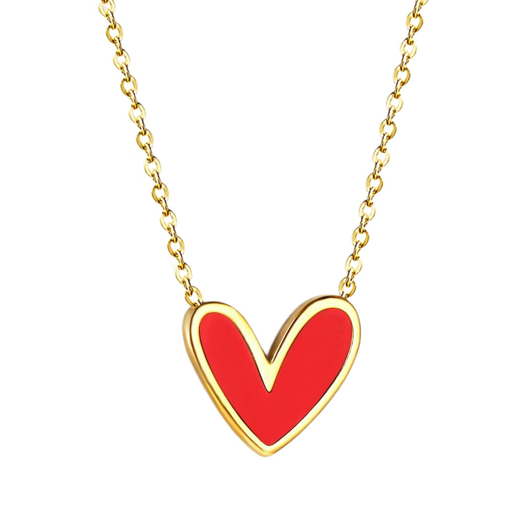 Elegante Collana da Donna in Acciaio Inossidabile Placcato con Goccia a Cuore