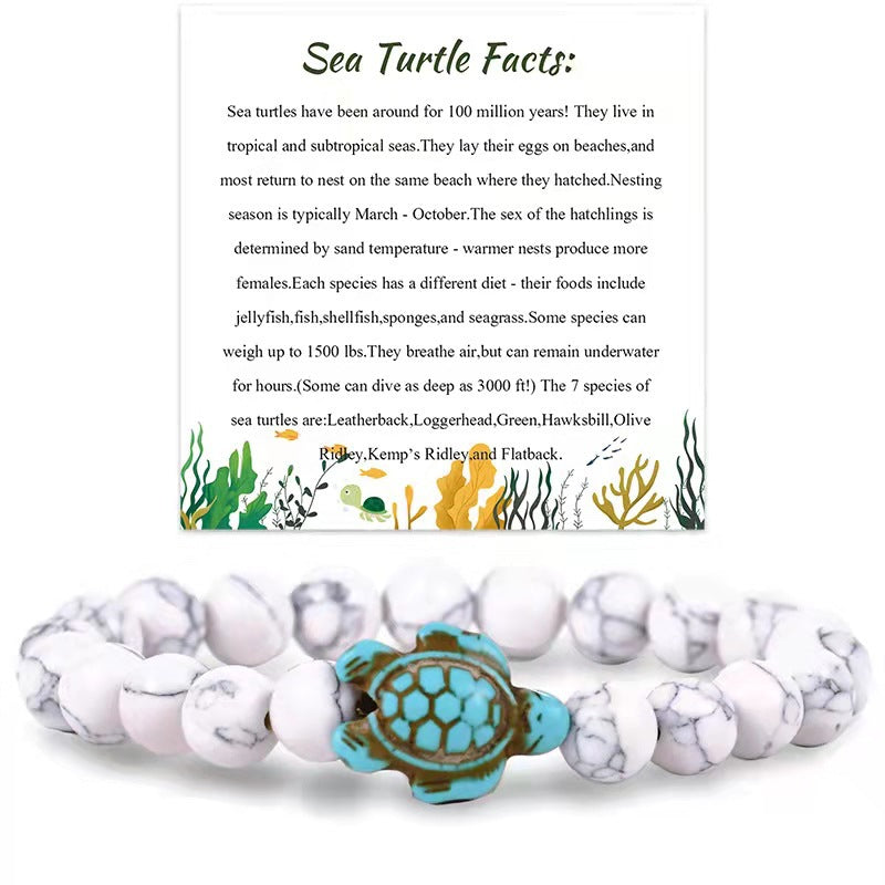 Minimalist Turquoise Turtle Animal Bracelet Unisex
