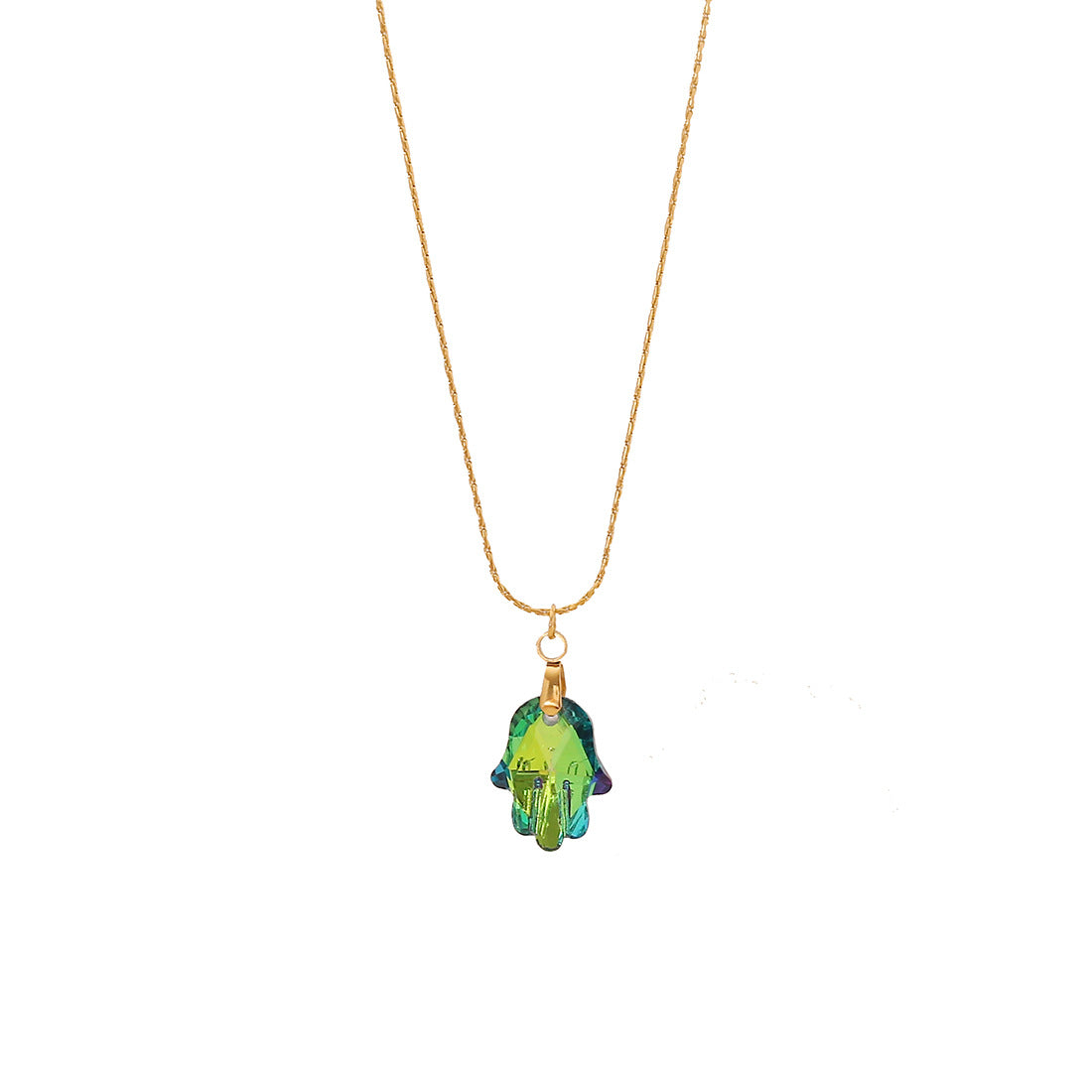Collana Pendente a Forma di Farfalla Cuore Stella in Acciaio Inossidabile con Strass Intarsiati per Donna