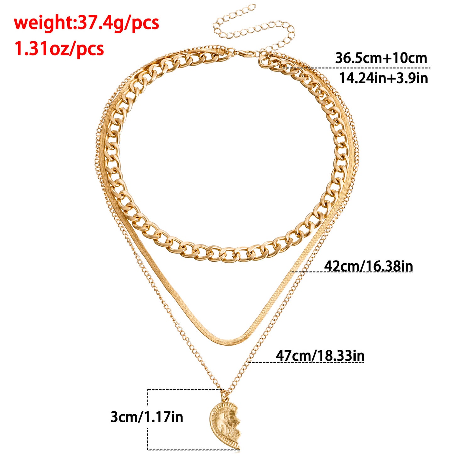 Minimalist Half Heart Pendant Necklace for Women with Alloy Snake Chain and Electroplated Finish