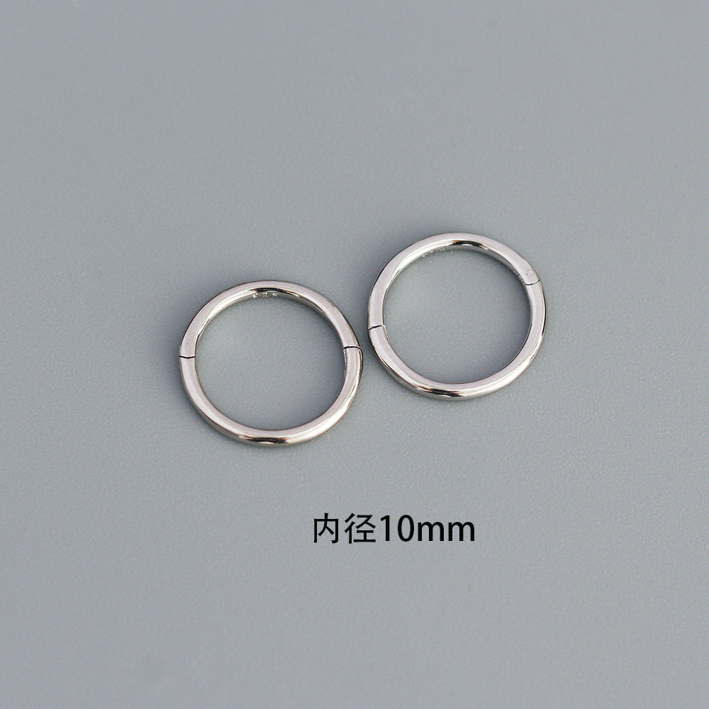 Orecchini a Cerchio da Donna Placcati Rotondi Geometrici in Argento Sterling 925 Dolce