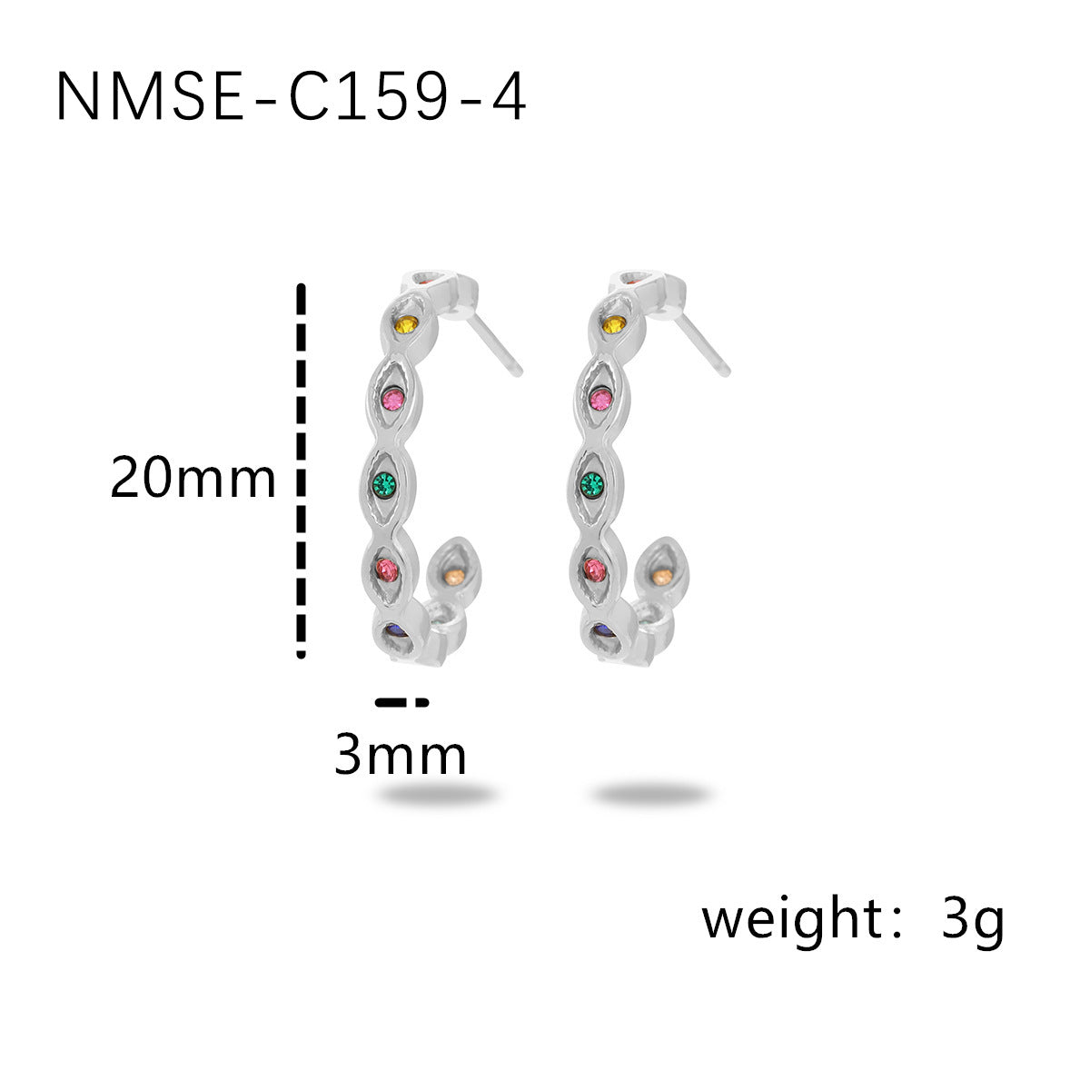 Aretes de acero inoxidable con forma de C geométrica vintage y pedrería para mujer, con baño de oro de 18 quilates al vacío, resistentes a la decoloración y con un lujoso diseño versátil.
