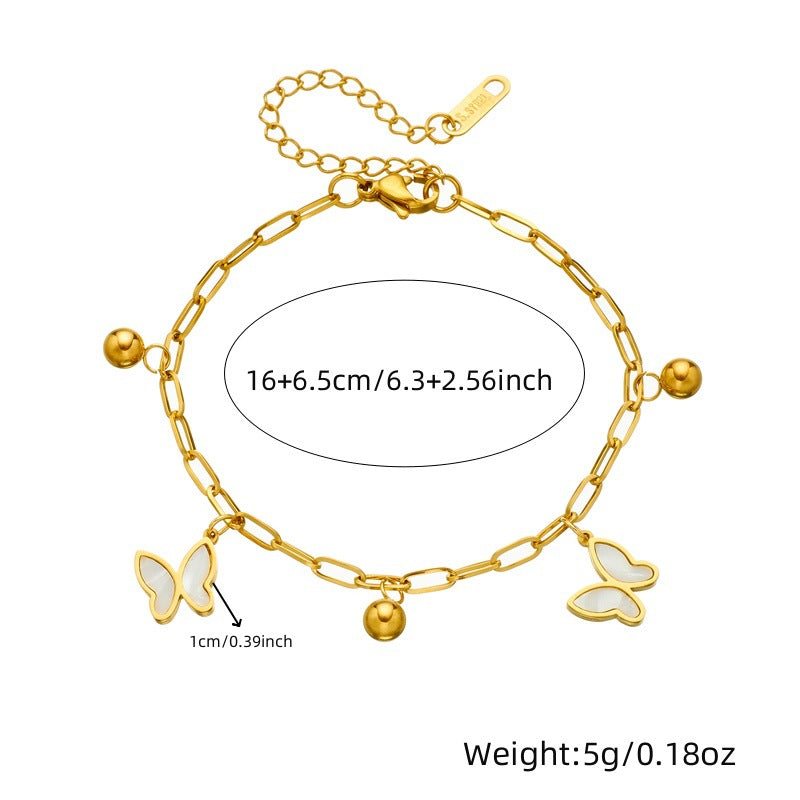 Fashion Luxury Stainless Steel Butterfly Pendant Bracelet for Women