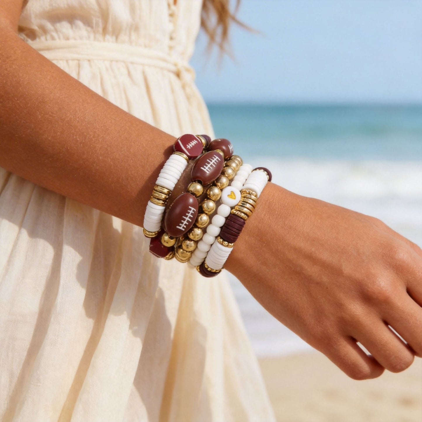 Geometric Round Resin Acrylic Bracelet Set for Men and Women
