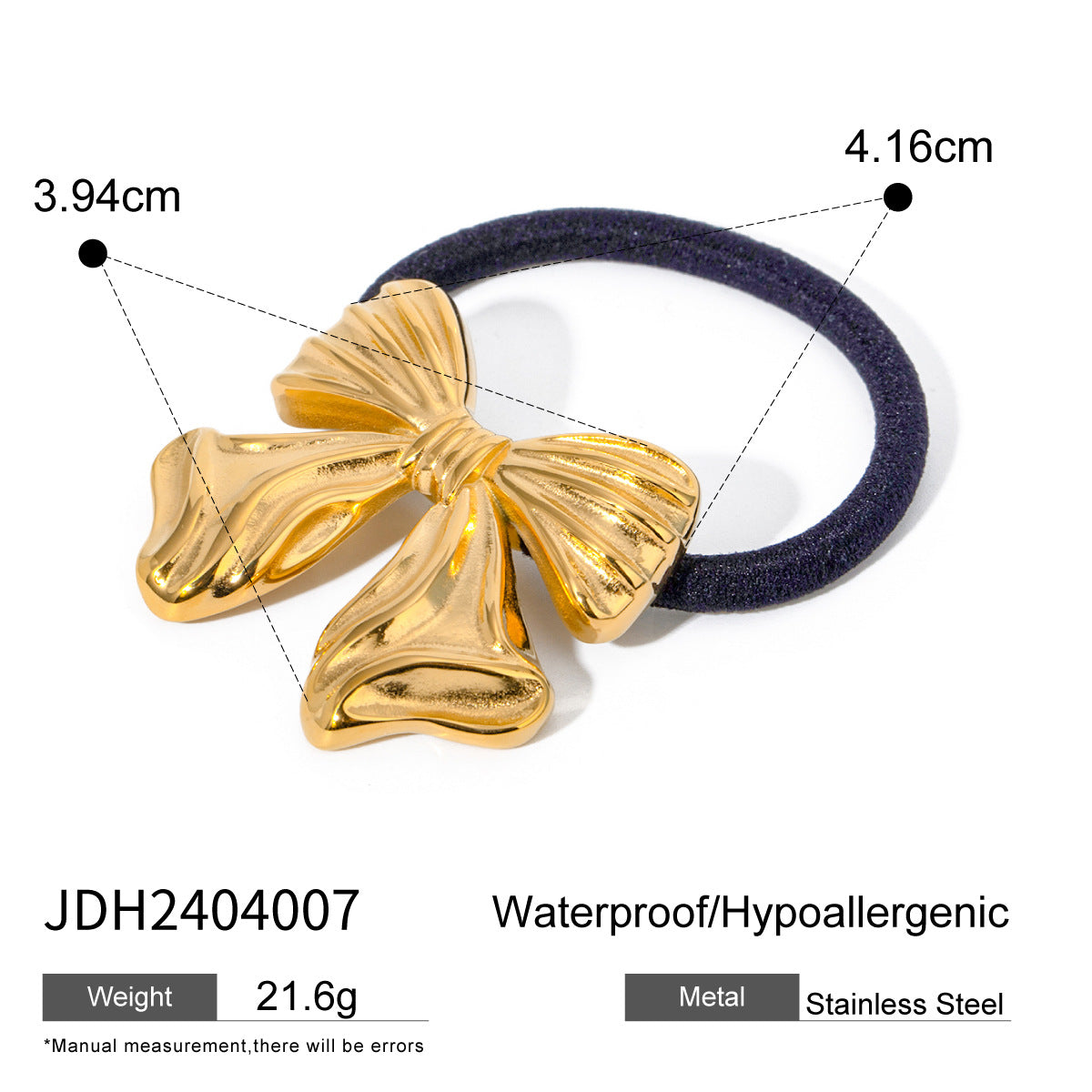Minimalist Geometric Stainless Steel Hair Tie with Plated Finish for Ponytail