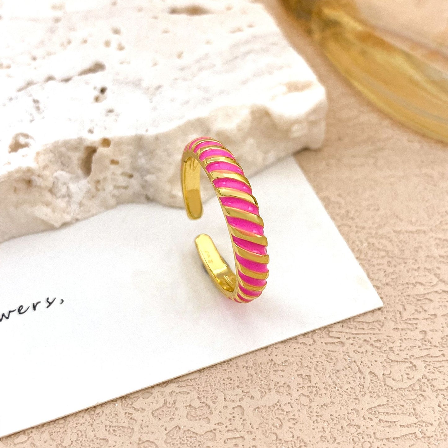 Minimalist Luxury Geometric Open Ring Alloy Gold Plated Women's Jewelry