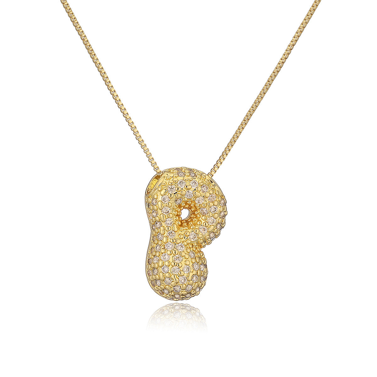 Collana a forma di lettera minimalista in rame placcato oro vero da donna