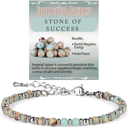 Sweet Geometric Gemstone Beaded Stainless Steel Adjustable Bracelet