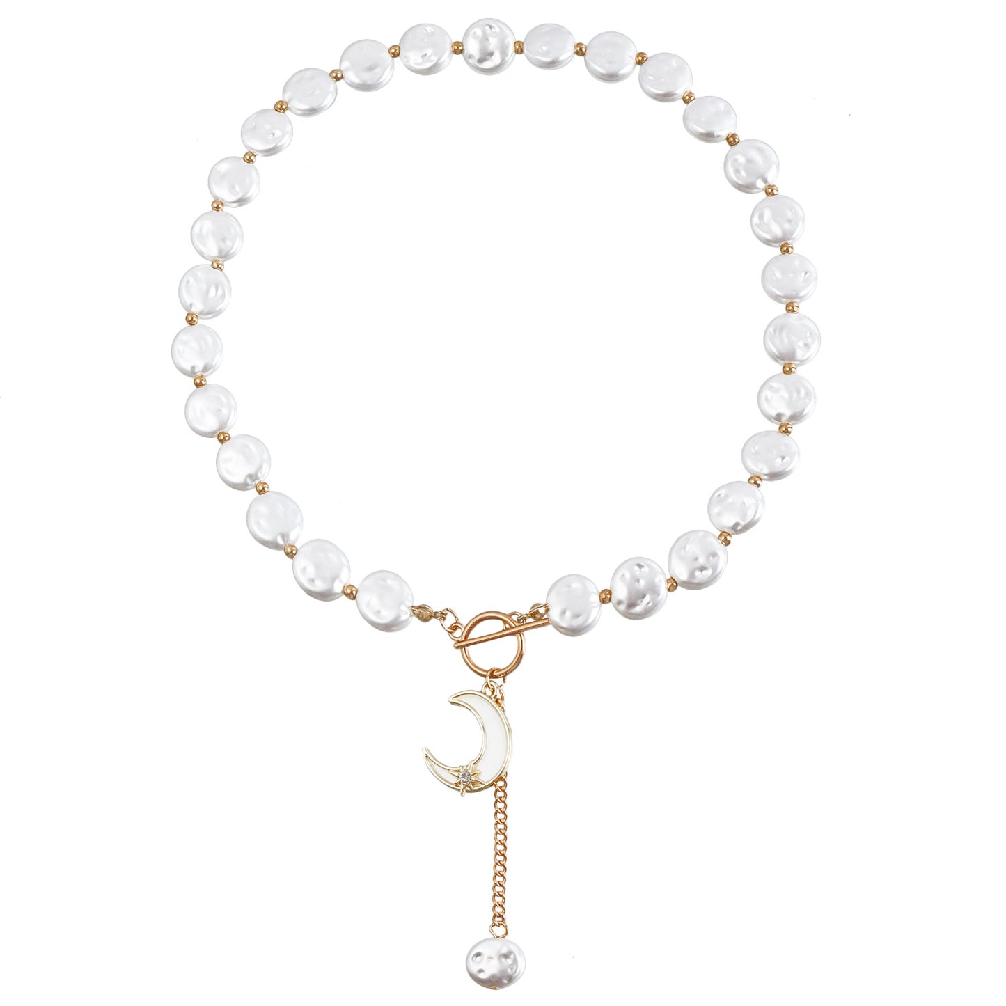 Minimalist Baroque-Inspired Alloy Pendant Necklace with Tassel Detail for Women Geometric Shape Plated Finish