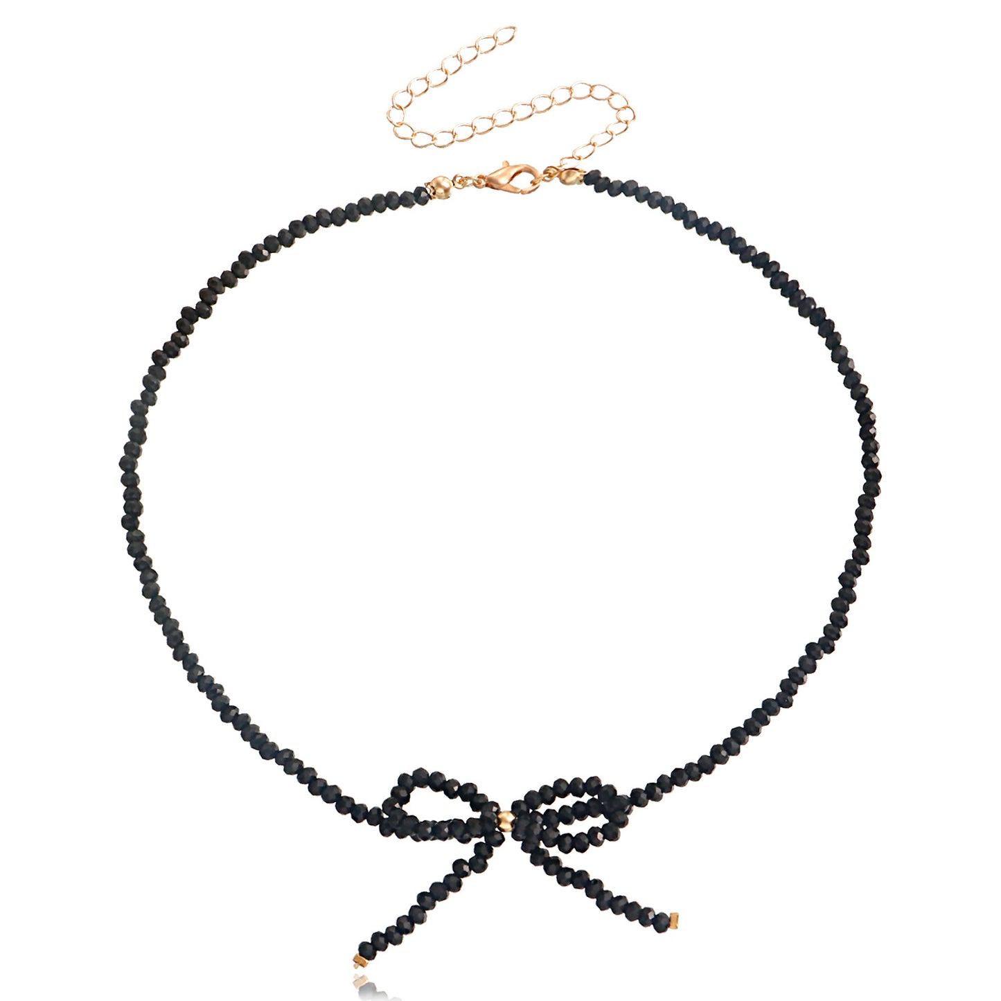Vintage-Inspired Sweet Bowknot Choker Necklace for Women with Alloy Pendant and Geometric Design, Electroplated Finish