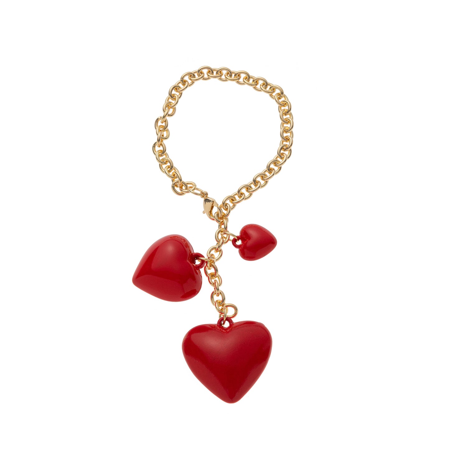 Heart Shaped Plated Brass Resin Pearl Keychain Bag Charm