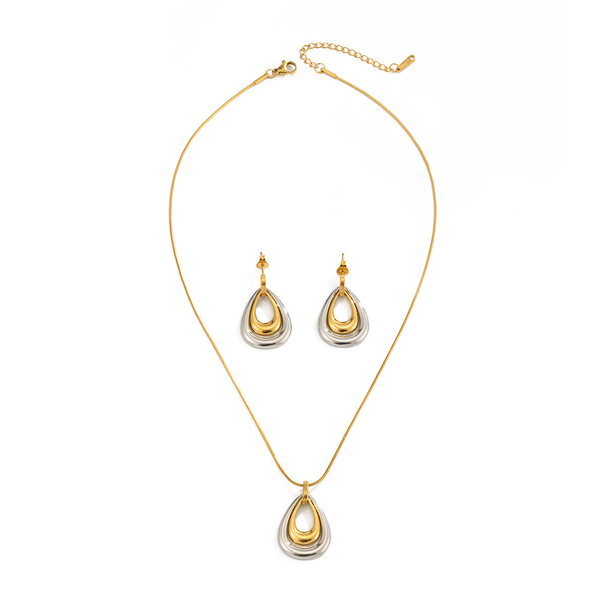 Minimalist 18K Gold Plated Stainless Steel Teardrop Pendant Necklace for Women