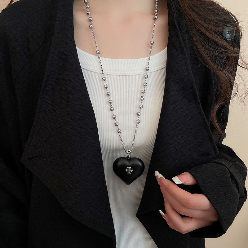 Collana con ciondolo geometrico in acrilico stile retrò da donna con charm in lega, fatta a mano, catena a strati alla moda minimalista