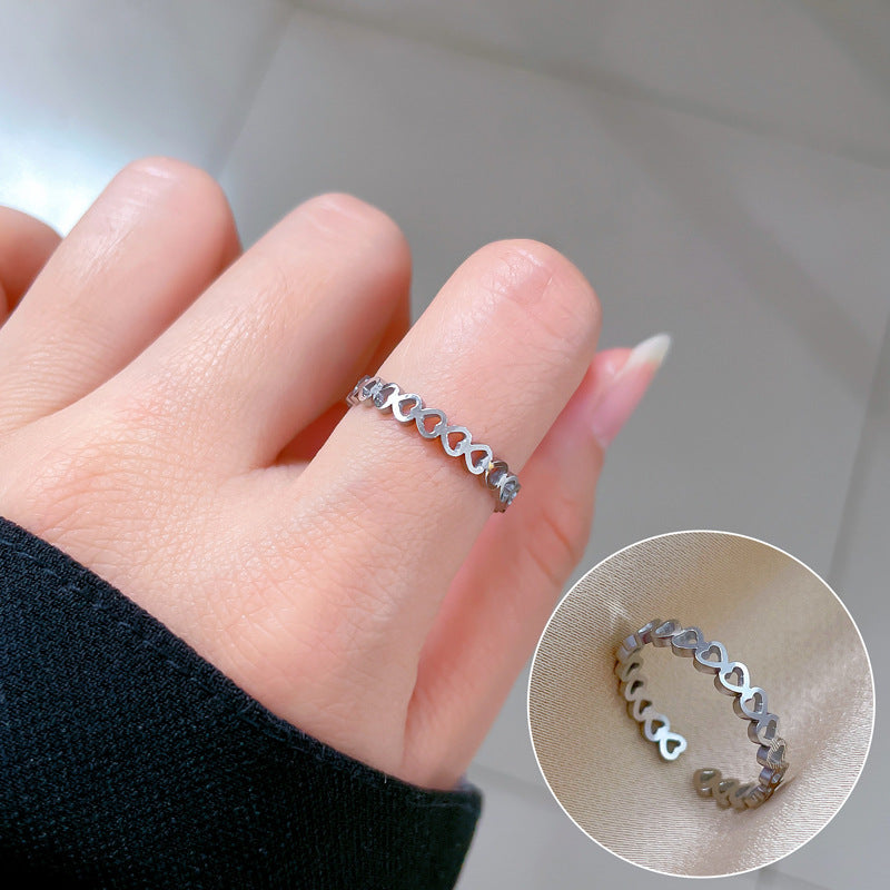 Minimalist Cool-Sweet Titanium Steel Crown Ring for Unisex