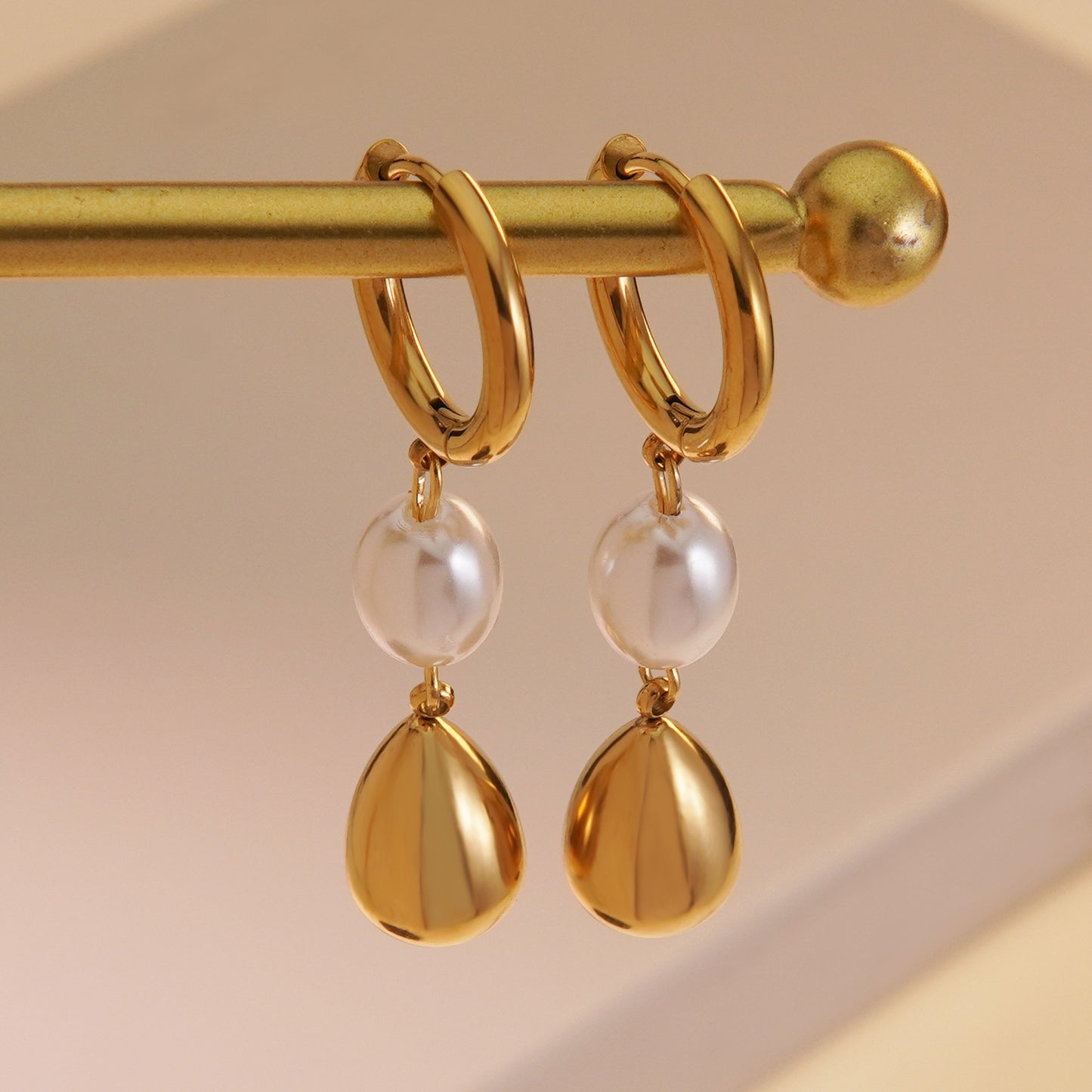 Fashion Teardrop Titanium Steel Plated Earrings for Women