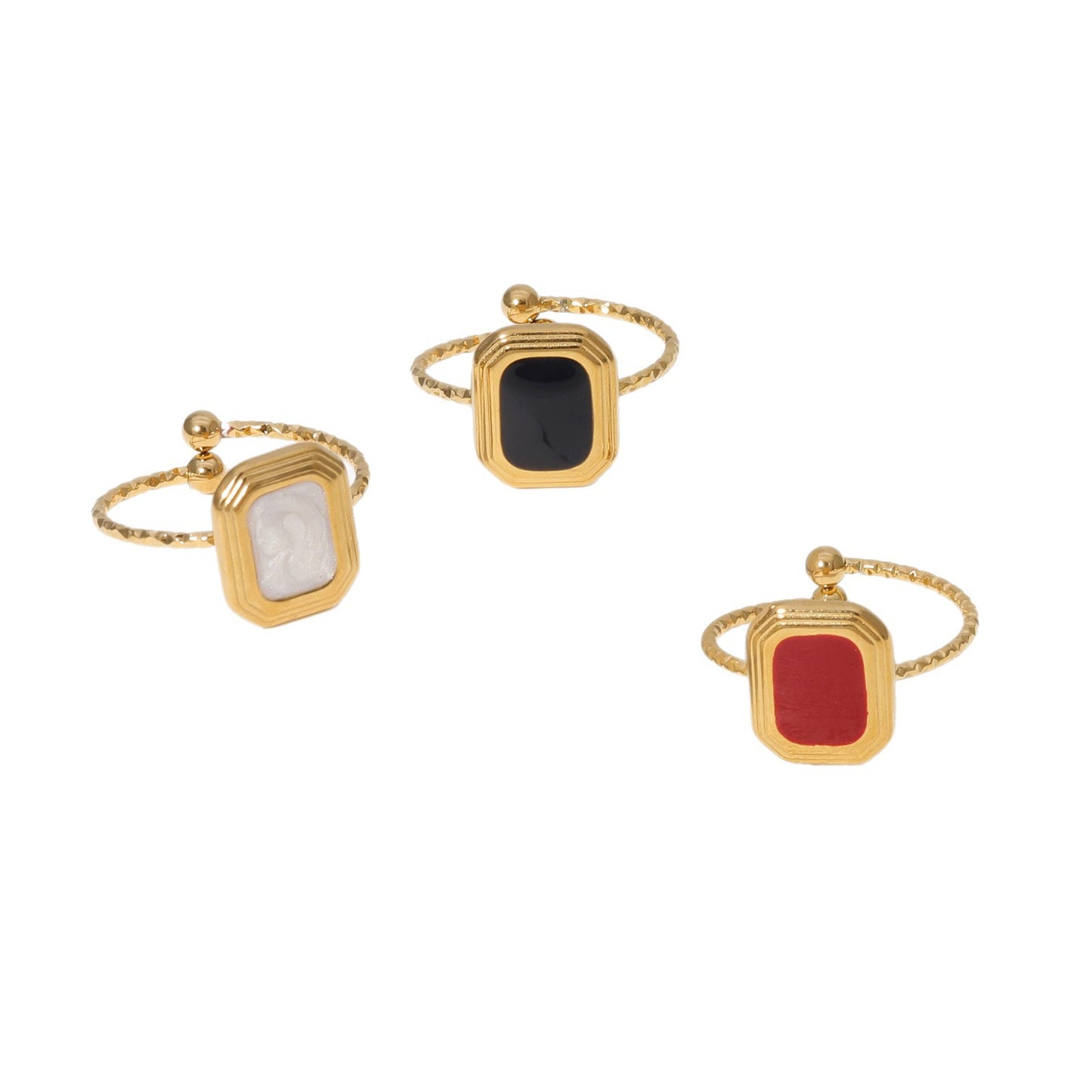 Minimalist Square Stainless Steel Ring with Plating Finish for Women Geometric Fashion Accessory