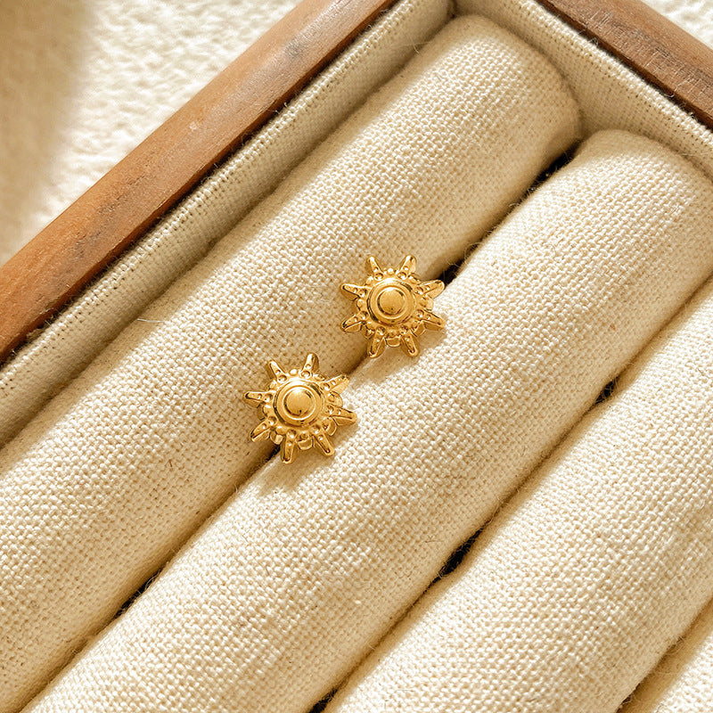 Sweet Star Brass Plated Stud Earrings for Women