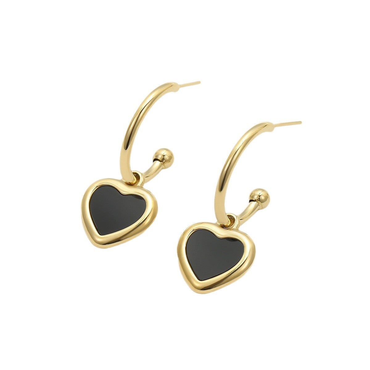 Pendientes de Acero Inoxidable con Forma de Corazón Vintage, con Acabado Chapado para Mujer, Ligeros, de Lujo, para Uso Diario