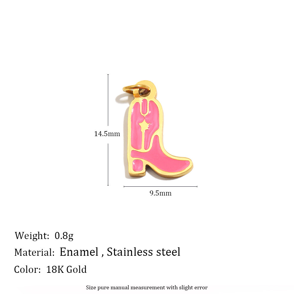 18K Gold Plated Drip Oil Animal Shape Stainless Steel Charm Bar