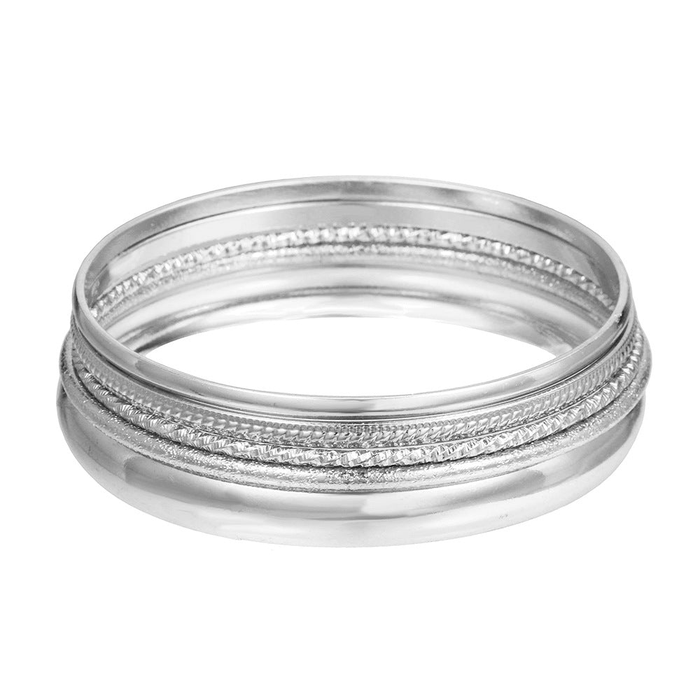 Bohemian Multi-Layer Plated Alloy Bracelet Set for Women