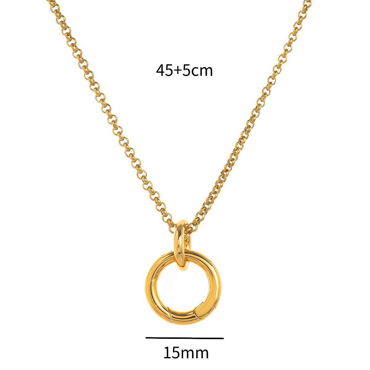 Vintage 18K Gold Plated Brass Heart Flower Charm Bar Pendant Paperclip Chain Necklace Unisex