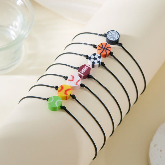 Bracciale da donna in resina placcata elegante a sfera intrecciata