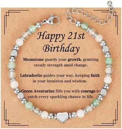 Minimalist Sweet Heart Natural Gemstone Stainless Steel Bracelet for Women