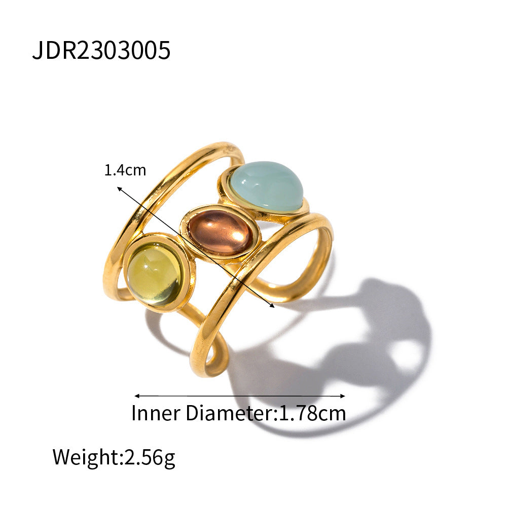 Set di bracciale e orecchini regolabili da donna con motivo minimalista di stelle, luna, nuvole e universo in acciaio al titanio placcato
