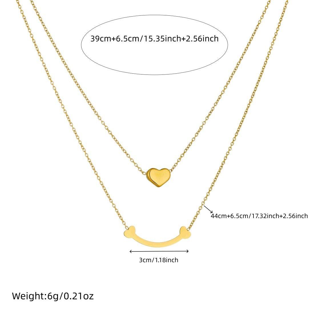 Minimalist Gold Plated Heart Stainless Steel Necklace