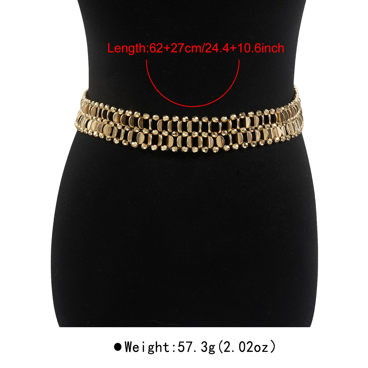 Cadena de cintura de metal de una sola capa estilo punk para mujeres y hombres, cadena de hierro tono dorado con broche de langosta, accesorio de moda versátil para vestidos