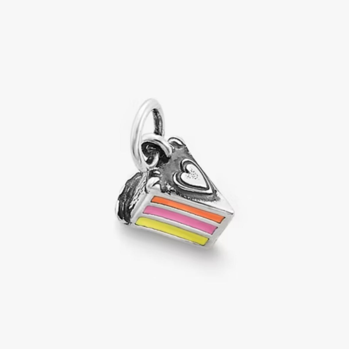 Colorful Geometric Brass Plated Necklace with Ice Cream Food Charms