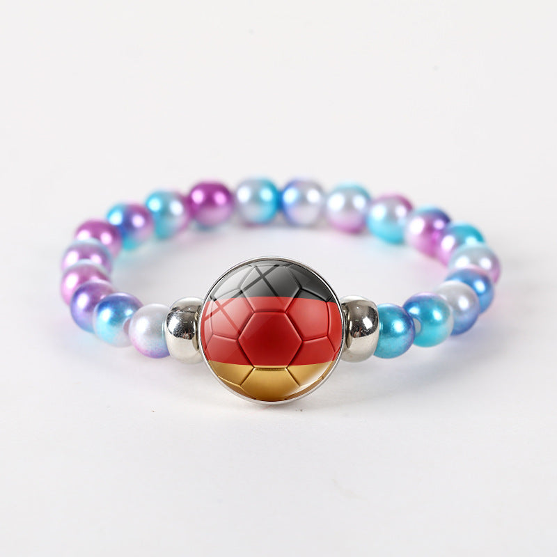 Bracciale unisex rotondo geometrico con perline di cristallo