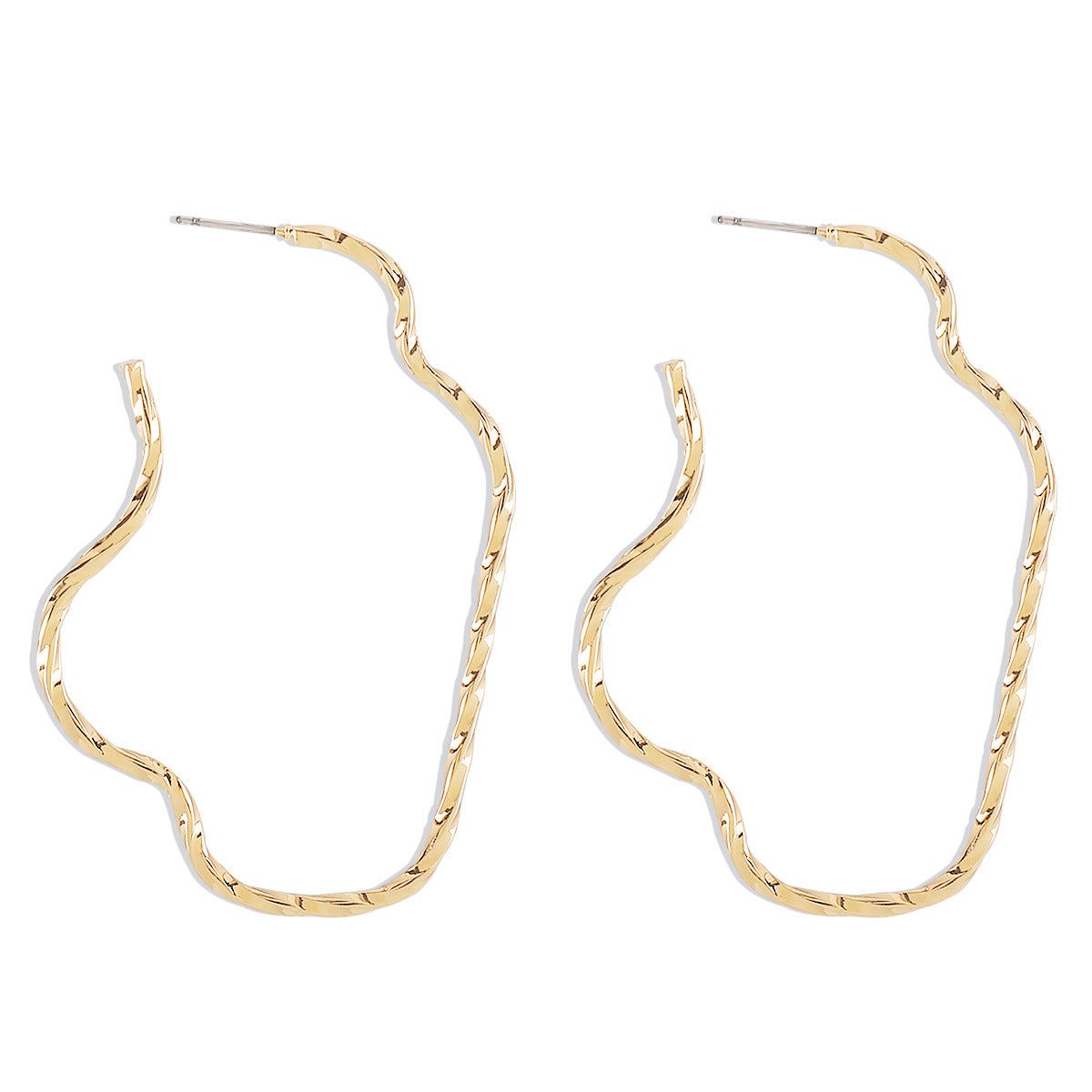 Orecchini da donna minimalisti asimmetrici geometrici in lega con finitura placcata