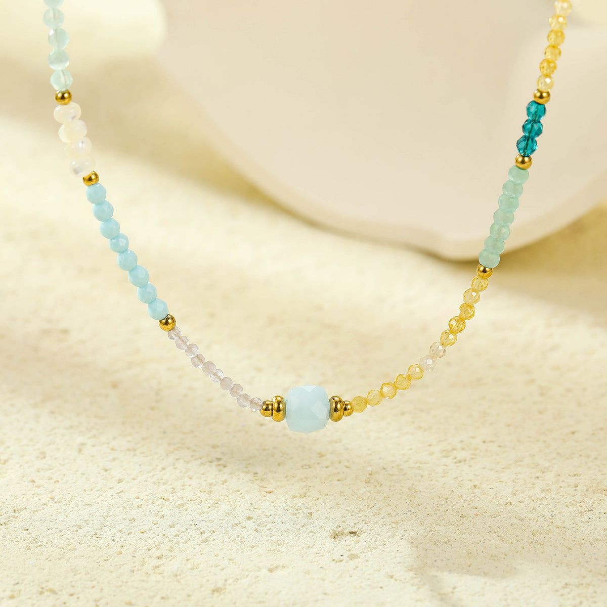 Elegante Collana con Pendente in Acciaio Inossidabile con Perline, Stile OL, Placcata, da Donna