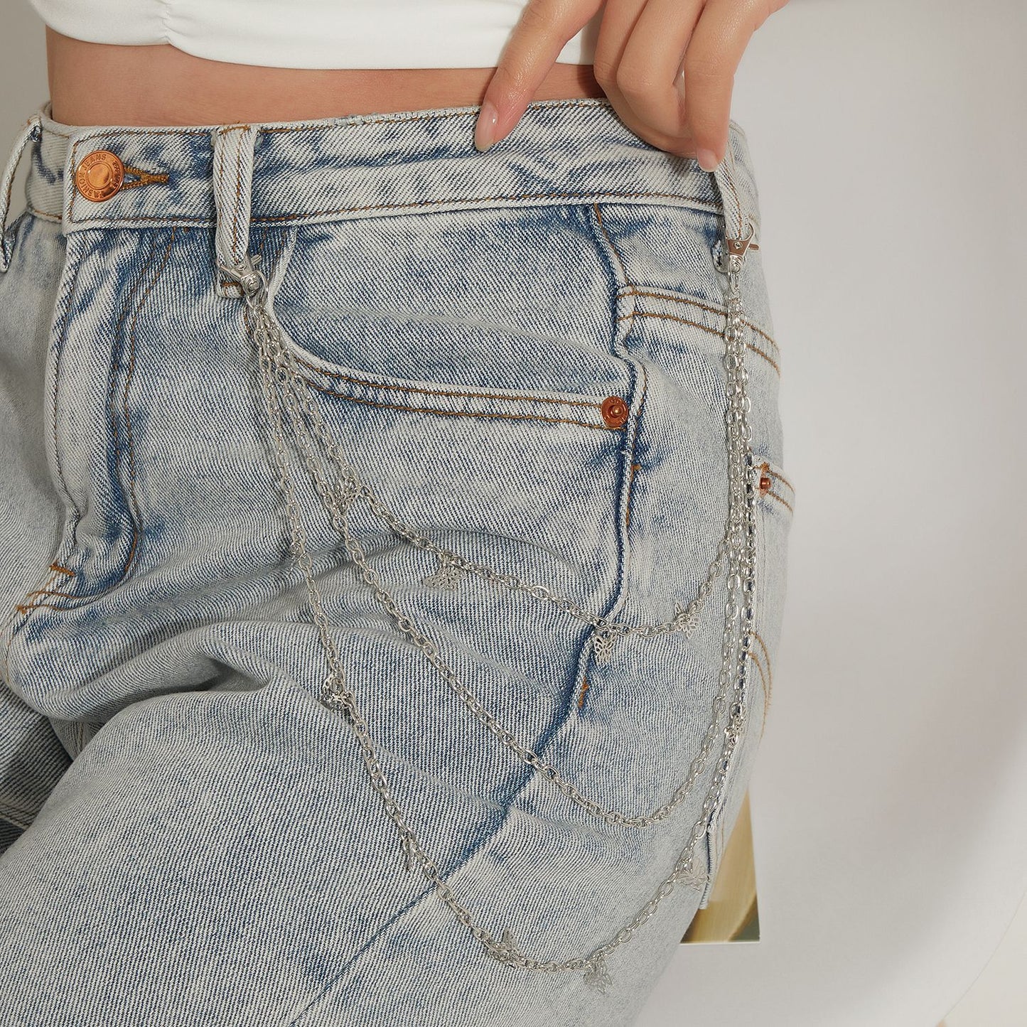 Hip-hop Alloy Butterfly Waist Chain for Women