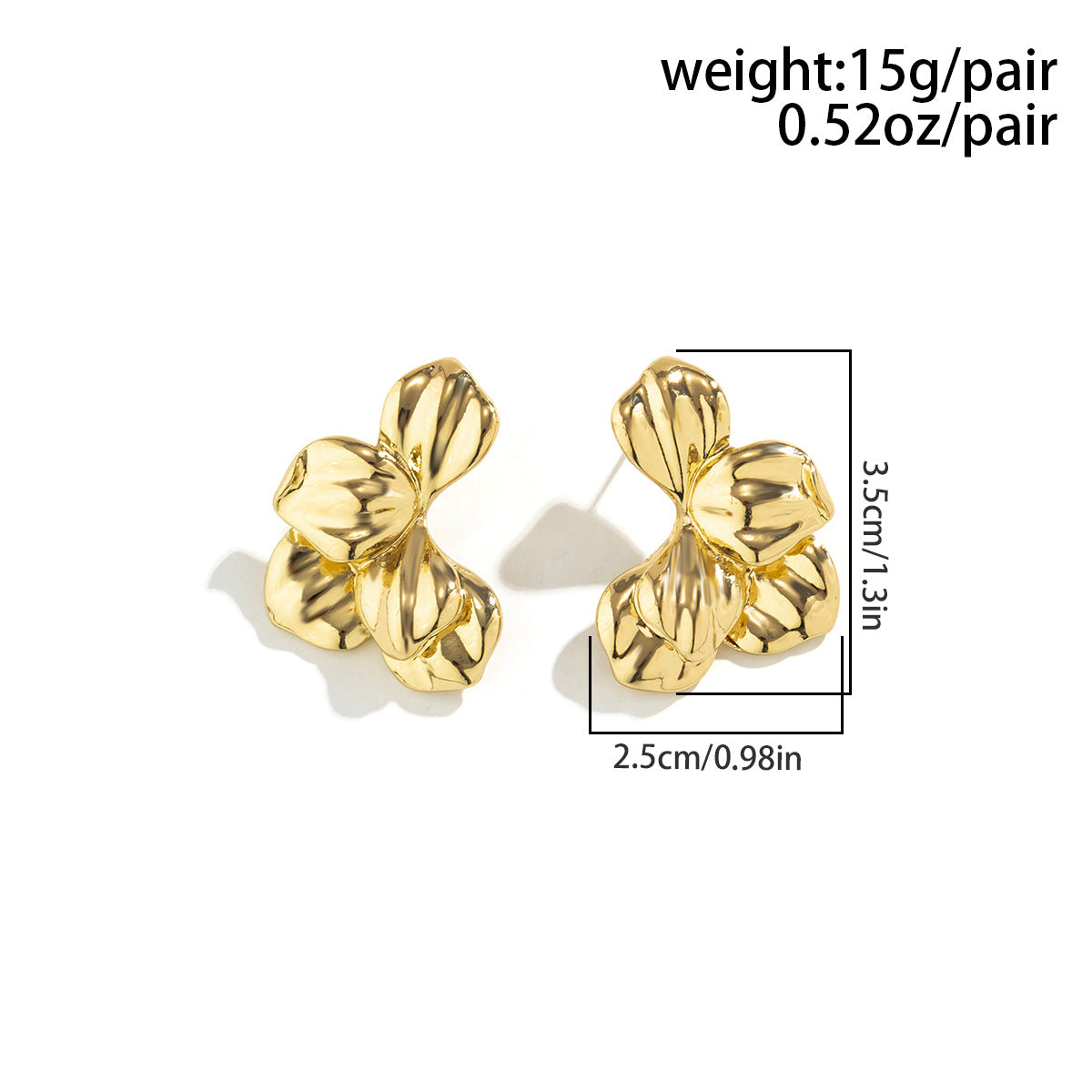 Pendientes de botón asimétricos geométricos minimalistas con perlas y acabado chapado para mujer