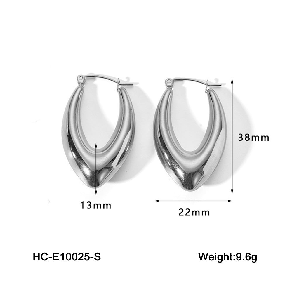 Geometric Hollow Stainless Steel Earrings for Women with Gold Plating Modern Minimalist Fashion Jewelry