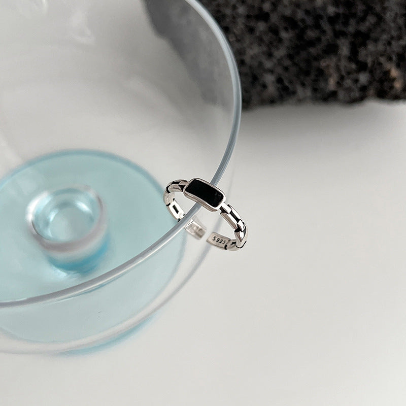 Geometric Heart Plated Titanium Steel Open Ring Unisex