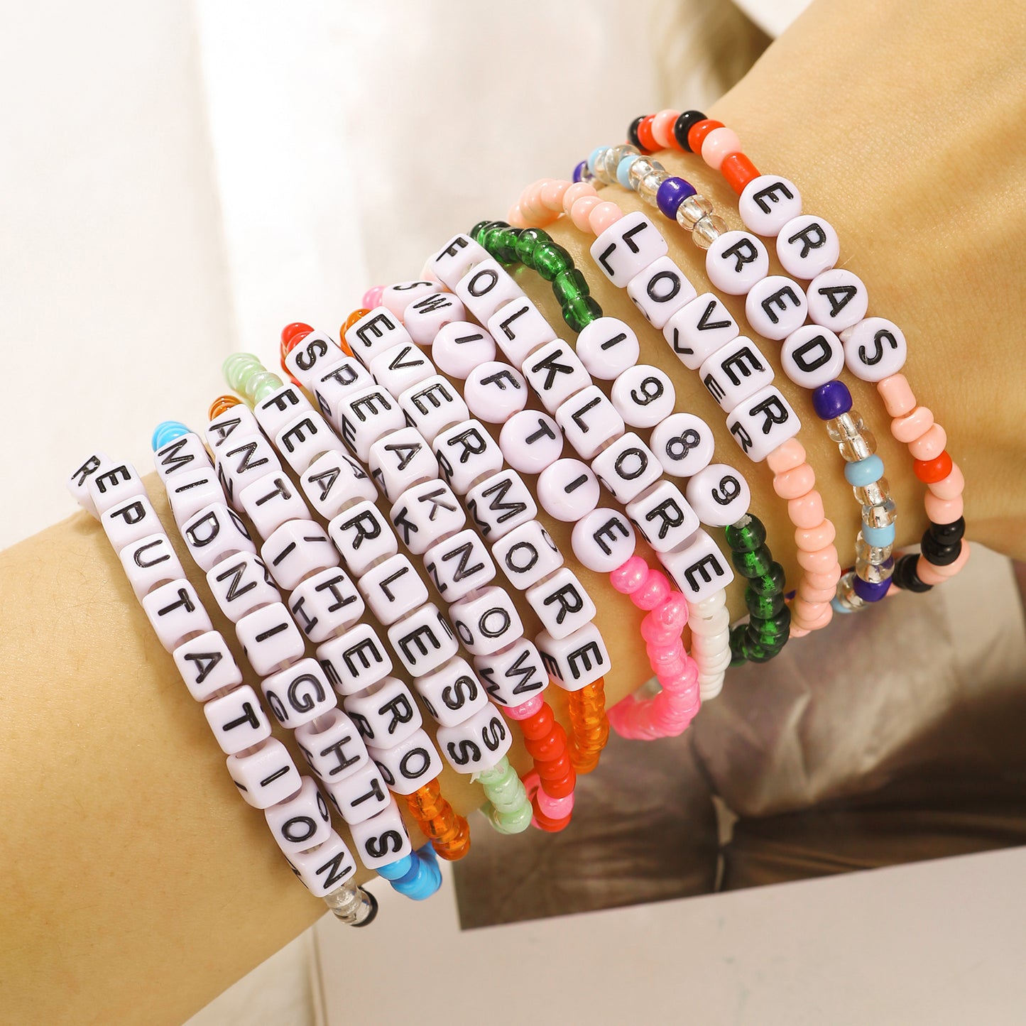 Geometric Letter Resin Stainless Steel Brass Acrylic Bracelet