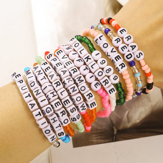 Geometric Letter Resin Stainless Steel Brass Acrylic Bracelet