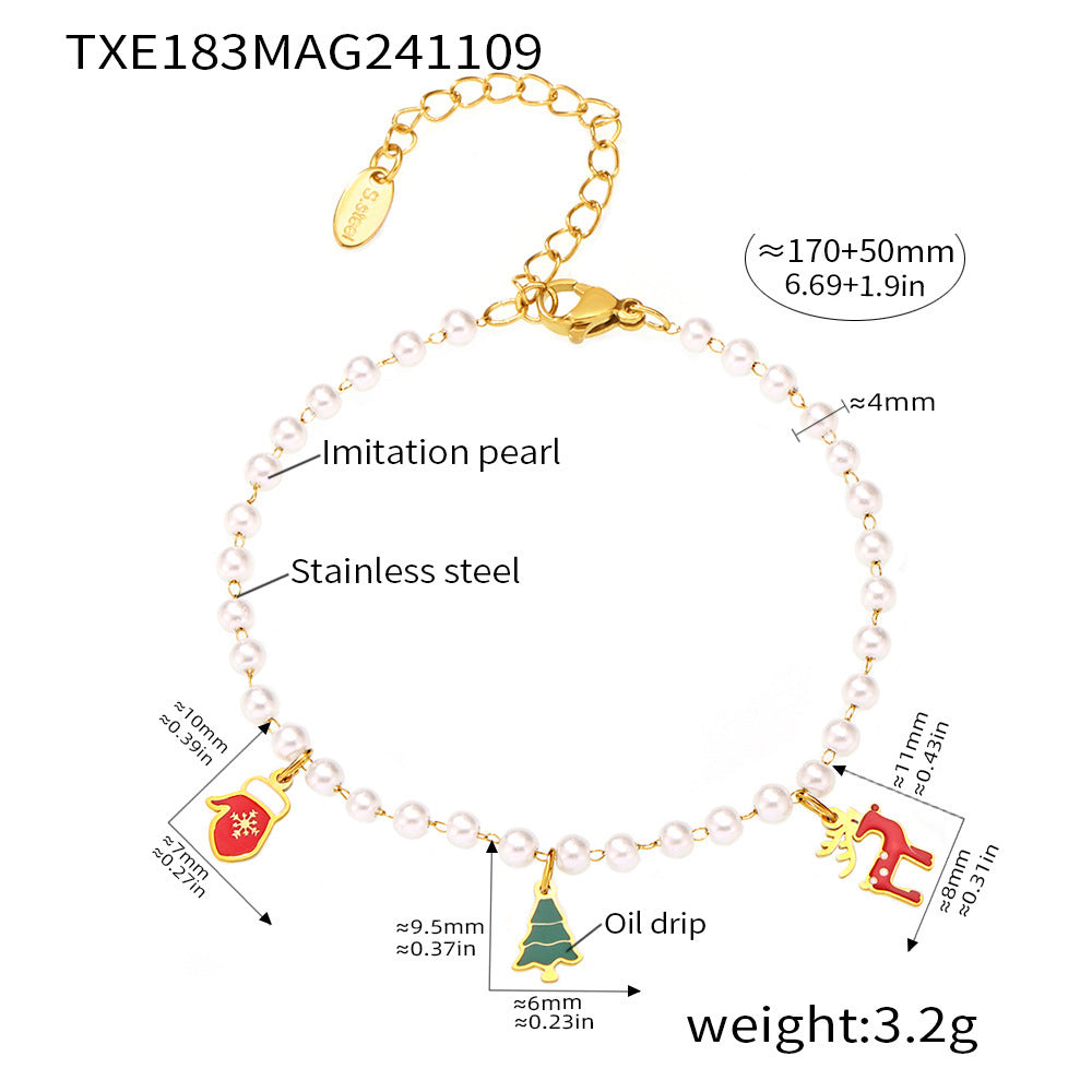 Set Collana e Bracciale con Ciondolo a Forma di Ruota Panoramica in Stile Ufficio alla Moda in Acciaio Inossidabile con Finitura Placcata