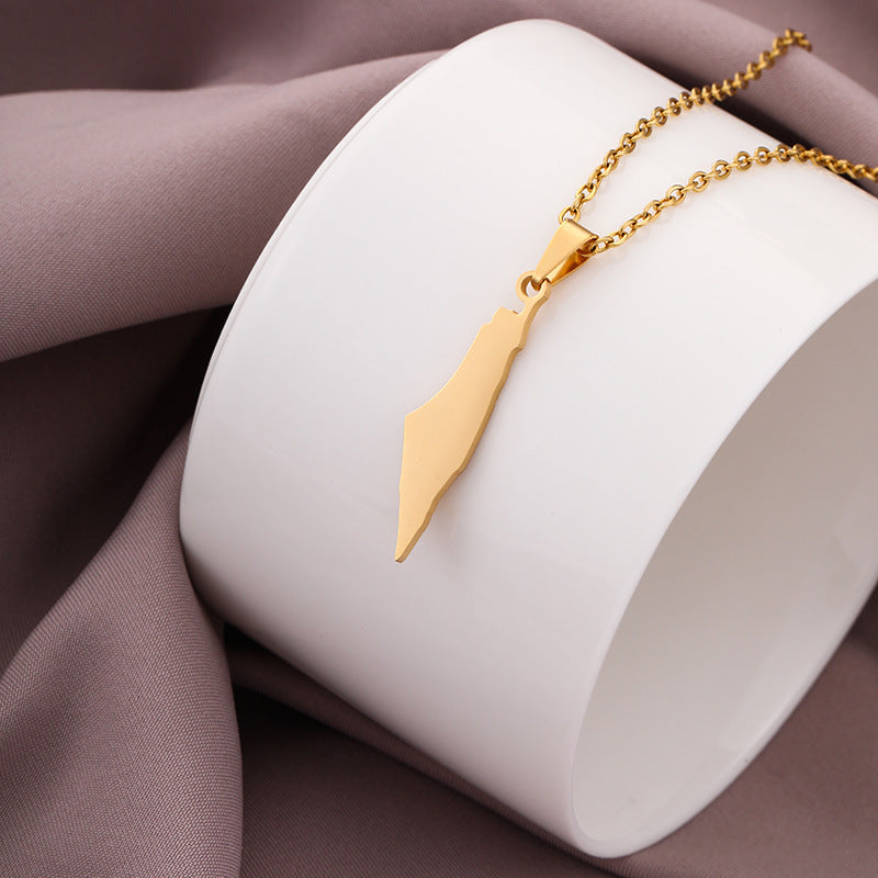 Collana con Ciondolo Geometrico alla Moda in Acciaio Inossidabile con Pendente in Acciaio al Titanio e Finitura Elettrodeposita per Uomo e Donna