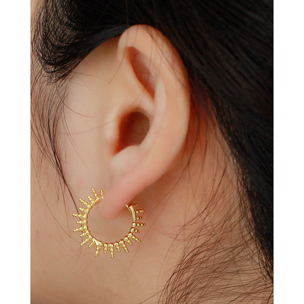 S925 Sterling Silver Geometric Ear Cuffs Earrings for Women, Sweet-Cool Individual Trend Style