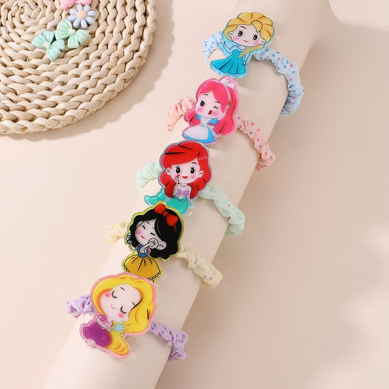 Cute Cartoon Cat Bow Hair Tie for Girls with Knitted Fabric Construction and Macaron Color Palette