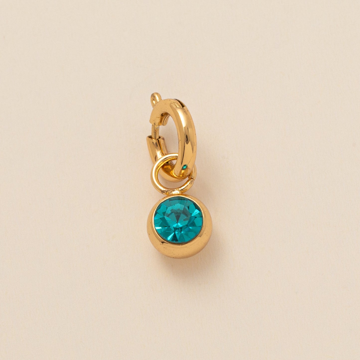Colorful Cubic Zirconia Star Round Pendant Brass Plated Necklace Charm Bar for December Birthstone